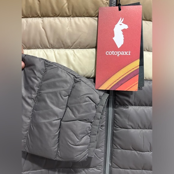 Cotopaxi Men’s XL Fuego Hooded Down Puffer Jacket Cinder Stripes Grey NWT - Picture 4 of 15